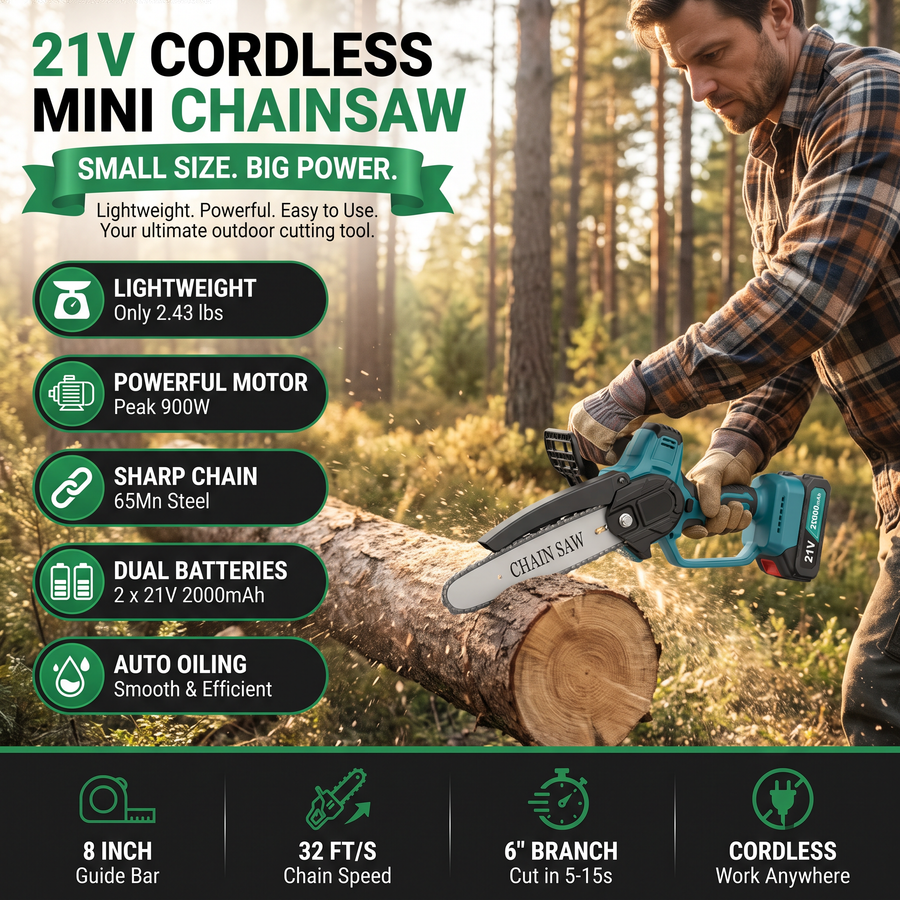 21V Cordless Mini Chainsaw