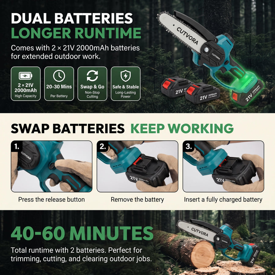 Dual Batteries, Longer Runtime